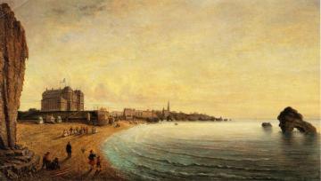 The Beach At Biarritz Artwork by Louis Moullin