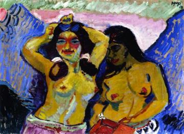 Two Young Women Artwork by Erich Heckel
