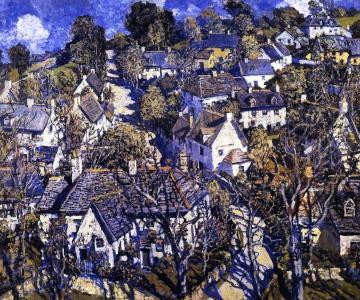 Village In Devon Artwork by Walter Elmer Schofield