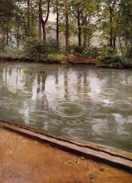 The Yerres, Rain Artwork by Gustave Caillebotte