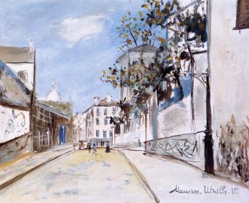 Rue de Mont Cenis in Montmartre Artwork by Maurice Utrillo