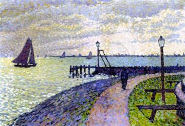 Entrance to Volendam Harbour Artwork by Theo van Rysselberghe