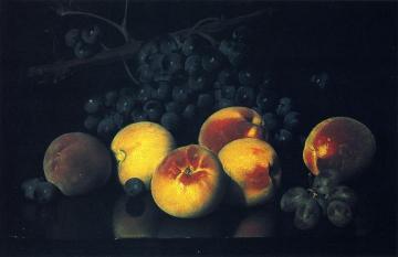 Still LIfe with Peaches and Grapes Artwork by Joseph Decker