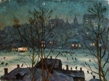 Skating Rink 'dinamo' Artwork by Pyotr Konchalovsky