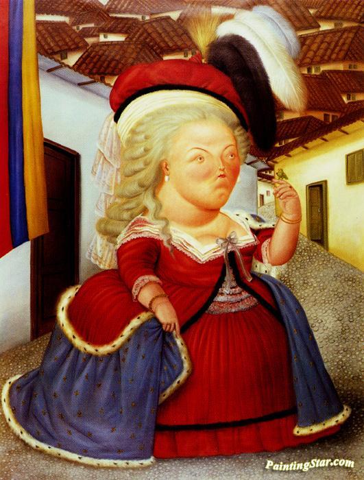 Marie Antoinette on a visit to Colombia Artwork by Fernando Botero