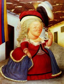 Marie Antoinette on a visit to Colombia Artwork by Fernando Botero