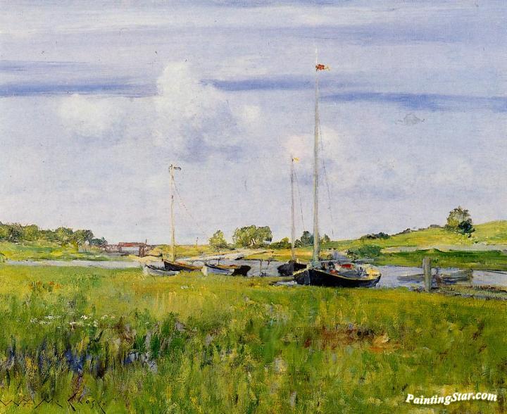 At the Boat Landing Artwork by William Merritt Chase