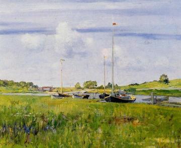 At the Boat Landing Artwork by William Merritt Chase