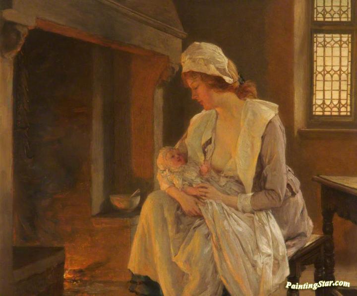Mother and Child Artwork by Talbot Hughes