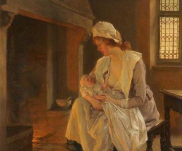 Mother and Child Artwork by Talbot Hughes
