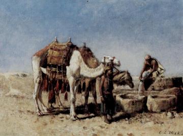 Camels at a Well, Tangiers Artwork by Edwin Lord Weeks