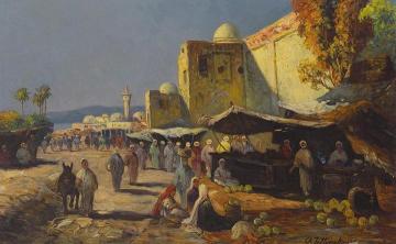 Market Scene In An Arab Town Artwork by A. Jellinek