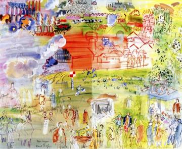 Preliminary Study For The Mural La Fée Electricité Artwork by Raoul Dufy
