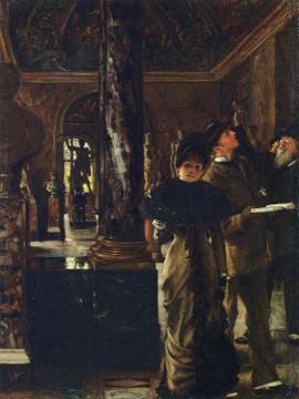 Foreign Visitors at The Louvre Artwork by James Tissot