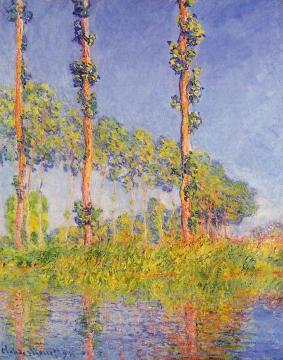 Three Poplar Trees, Autumn Effect Artwork by Claude Oscar Monet