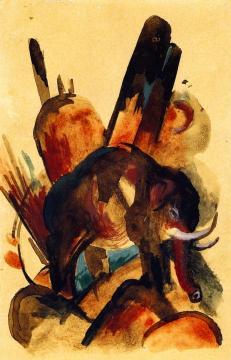 Elephant Artwork by Franz Marc