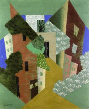 A Town With Trees Artwork by Leopold Survage