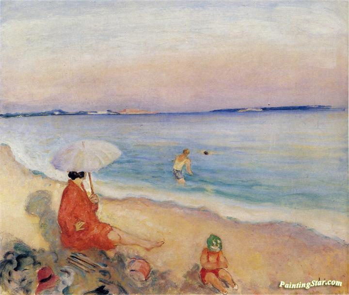 On the Beach Artwork by Henri Lebasque