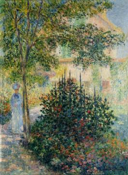 Camille Monet In The Garden At The House In Argenteuil Artwork by Claude Oscar Monet