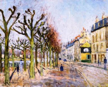 Quay alongside the River, Village, Sunlight Artwork by Gustave Loiseau