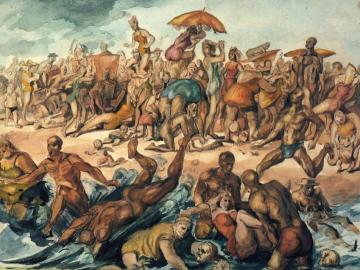 Beach Scene, Coney Island Artwork by Reginald Marsh