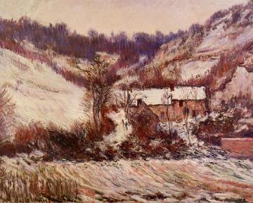 Snow Effect at Falaise Artwork by Claude Oscar Monet