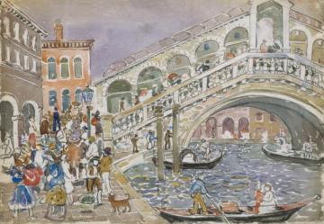 Rialto Bridge Artwork by Maurice Prendergast