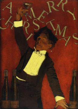 A Christmas Toast Artwork by Maxfield Parrish