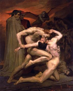 Dante And Virgil In Hell Artwork by William Adolphe Bouguereau