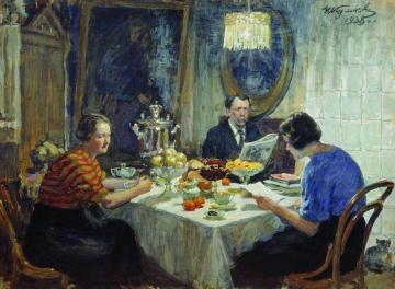 Family At A Table Artwork by Ivan Kulikov