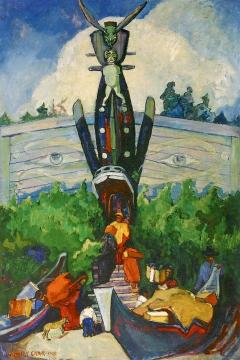 Old Indian House, Northern British Columbia, Indians Returning from Canneries to Guyasdoms Village Artwork by Emily Carr