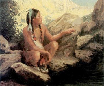 The Rockbound Pool Artwork by E. Irving Couse