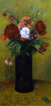 Flowers in a Blue Vase Artwork by Federico Zandomeneghi