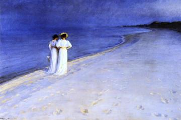Summer Night on the South Beach at Skagen Artwork by Peder Severin Kroyer