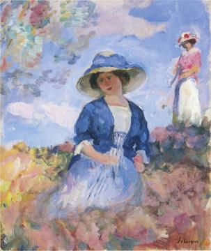 Two young women in the field Artwork by Henri Lebasque