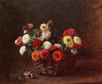 Zinnias Artwork by Henri Fantin-Latour