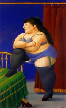 The Bedroom Artwork by Fernando Botero