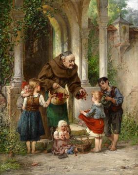 Cherries for the Children Artwork by Adolf Humborg