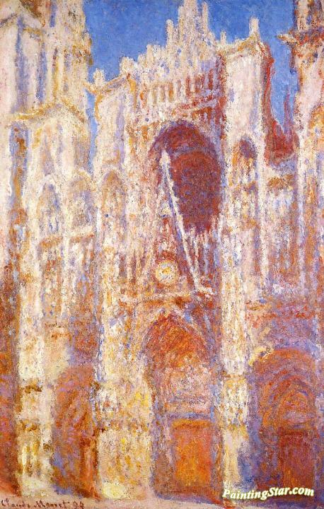 Rouen Cathedral, the Portal in the Sun Artwork by Claude Oscar Monet