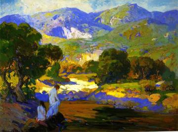 Bathers In A Mountain Stream Artwork by Franz Bischoff