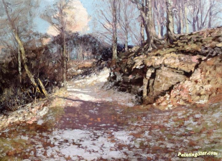 The Road Through The Glen, Winter Artwork by George Houston