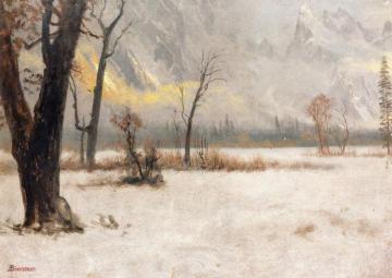 Winter Landscape Artwork by Albert Bierstadt