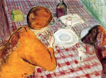 Woman in a Yellow Dress and Dog Artwork by Pierre Bonnard