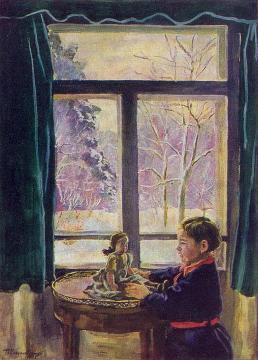Katya by the window Artwork by Pyotr Konchalovsky