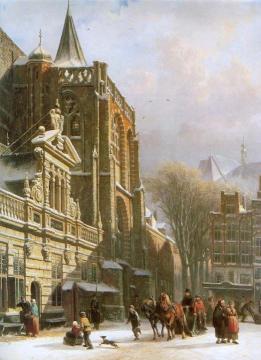Grote of Sint-Michaëlskerk in Zwolle Artwork by Cornelius Springer