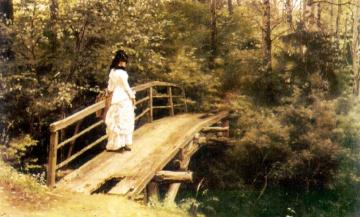 On a Bridge in Abramtsevo. Artwork by Ilya Yefimovich Repin