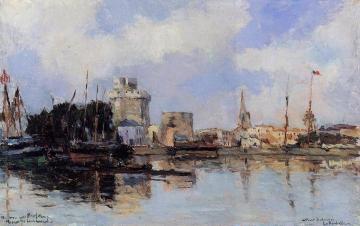 La Rochelle, the Harbor, Bright Sky Artwork by Albert Lebourg