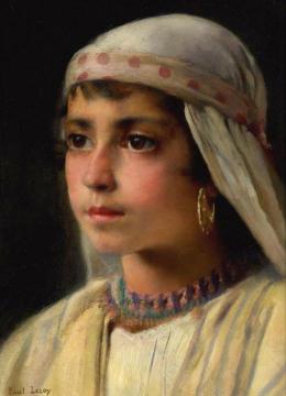 Portrait Of A Young Girl Artwork by Paul-Alexandre-Alfred Leroy