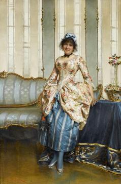An elegant maid Artwork by Charles Joseph Frederick Soulacroix