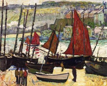 Beached Fishing Boats, St. Ives Artwork by Richard Haley Lever